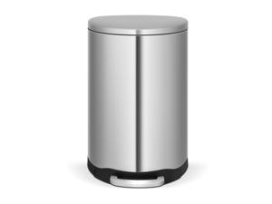 Mega Casa 32 Gal12 Liter Stainless Steel Semiround Stepon Trash Can for Bathroom and Office