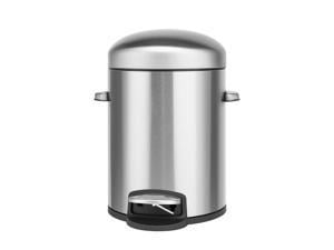 Mega Casa 132 Gal5 Liter Stainless Steel Round Stepon Trash Can for Bathroom and Office