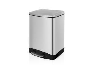 Mega Casa 32 Gal12 Liter Stainless Steel Rectangular Stepon Trash Can for Bathroom and Office