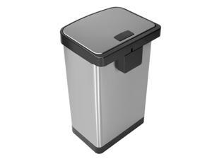 Innovaze 13.2 Gal./ 50 Liter Rectangle Shaped Step-On Stainless Steel Trash Can with Liner Rim MCCS-AS2001