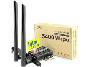 Ubit WiFi Card, Tri-Band 5400Mbps WiFi 6E 6GHz PCIe WiFi Card, BT 5.2, AX210 Wireless WLAN Adapter with MU-MIMO,OFDMA,Ultra-Low Latency, Supports Windows 10/11 (64bit)