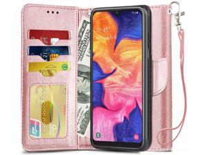 Case for Samsung Galaxy A10E, [Wallet Function] Top Material PU Leather Wallet Case, Flip Folio Cover with [Card Slots] Stand Card Wallet for Samsung Galaxy A10E (Rose Gold)