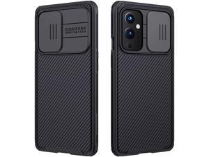 OnePlus 9 Case with Camera Cover,OnePlus 9 Slim Fit Thin Polycarbonate Protective Shockproof Cover with Slide Camera Cover, Upgraded Case for OnePlus 9 (Black)