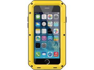 iPhone SE 2022/2020 Case,Tempered Glass Luxury Aluminum Alloy Protective Metal Extreme Shockproof Military Bumper Heavy Duty Cover Shell Case Skin Protector for Apple iPhone SE 2022/2020 /8/7 (Yellow)