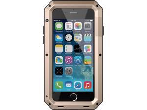 iPhone SE 2022/2020 Case,Tempered Glass Luxury Aluminum Alloy Protective Metal Extreme Shockproof Military Bumper Heavy Duty Cover Shell Case Skin Protector for Apple iPhone SE 2022/2020 /8/7-Gold