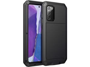Galaxy Note 20 Case,Built-in Gorilla Glass Luxury Aluminum Alloy Protective Metal Extreme Shockproof Military Bumper Heavy Duty Cover Shell Case for Samsung Galaxy Note 20 6.7" (Black)