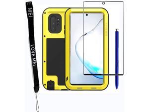 Mangix Galaxy Note 10 Plus Case,Armor Aluminum Metal Case Hybrid Soft Rubber Military Heavy Duty Shockproof Outdoor Defender for Samsung Galaxy Note 10 +/Plus/Pro 5G (Yellow)