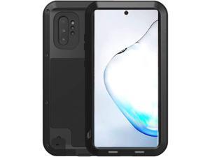 Mangix Galaxy Note 10 Plus Case,Armor Aluminum Metal Case Hybrid Soft Rubber Military Heavy Duty Shockproof Outdoor Defender for Samsung Galaxy Note 10 +/Plus/Pro 5G (Black)