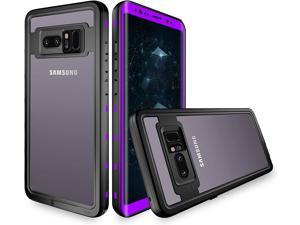 Galaxy Note 8 Waterproof Case,Underwater IP68 Certified Waterproof Dustproof Snowproof Shockproof Full-Body Protective with Transparent Back Cover Case for Samsung Galaxy Note 8 (Purple)