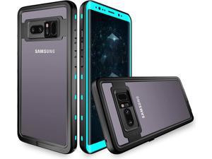 Galaxy Note 8 Waterproof Case,Underwater IP68 Certified Waterproof Dustproof Snowproof Shockproof Full-Body Protective with Transparent Back Cover Case for Samsung Galaxy Note 8 (Aqua)