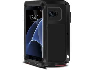 Galaxy S7 Edge Case,Mangix Armor Tank Aluminum Metal Shockproof Military Heavy Duty Protector Cover Hard Case for Samsung Galaxy S7 Edge (Matte Black)