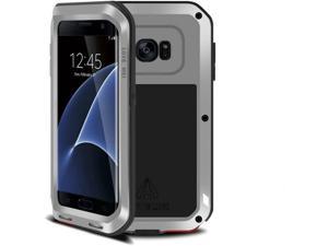 Galaxy S7 Edge Case,Mangix Armor Tank Aluminum Metal Shockproof Military Heavy Duty Protector Cover Hard Case for Samsung Galaxy S7 Edge (Silver)