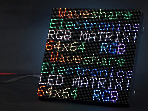 RGB Full-Color LED Matrix Panel 64&times;64 Pixels, 2.5mm Pitch, 4096 Individual RGB LEDs, Adjustable Brightness, Support Raspberry Pi/Raspberry Pi Pico/ESP32/Ardu, Display Text, Colorful Image/Animation