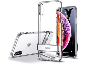 ESR Metal Kickstand Case for iPhone Xs Max Vertical and Horizontal Stand Reinforced Drop Protection Flexible Soft TPU for iPhone 65 inch2018Jelly Clear