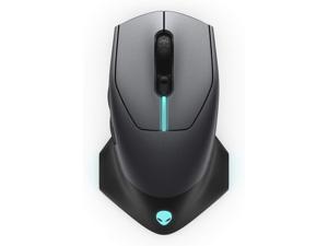 Alienware WiredWireless Gaming Mouse AW610M 16000 DPI Optical Sensor  350 Hour Rechargeable Battery Life  7 Buttons  3ZONE Alienfx RGB Lighting Dark Side of the Moon