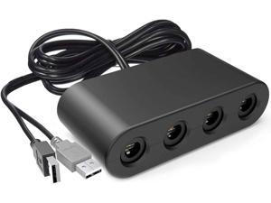 Gamecube Adapter for Nintendo Switch Gamecube Controller Adapter and WII U and PC Super Smash Bros Gamecube Controller Adapter Support Turbo and Vibration Features with 180cm Long Cable