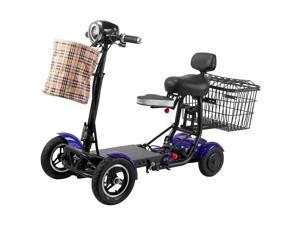 Bangeran Mobility Scooter, 4 Wheel and Easy Travel, Up to 25 Miles - Blue