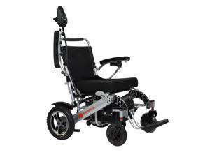 Mammoth Ex Automatic Folding Medical Power Wheelchair for Older Disabled Elderly Seniors, Fits Most Trunks | Sharp Turning Radius | Silver Frame