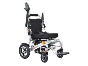 Thunderbolt Manual Reclining Power Motorized Medical Wheelchair, Portable & Foldable | Adjustable Backrest & Wide Seat | Turn Signals | Folding Leg | Silver