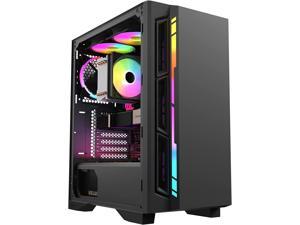 NX400 NX Series, Mid-Tower ATX Gaming Case, Tempered Glass Side Panel, LED Strip Front Panel, 360 mm Radiator Support, 1 x 120 mm ARGB Fan Included