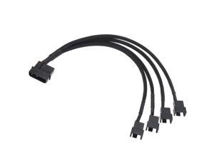Molex to 3Pin/4Pin Fan Adapter, 12V PC Fan Adapter 4Pin Molex to 4 PWM Splitter Sleeved Braided Cable UIInosoo for 3 Pin or 4 Pin Computer PC Case Fan Power Supply 11inch