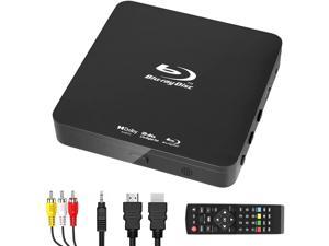 Ultra Mini Blue Ray DVD Player for TV, HD 1080P Blu-ray Disc Player Home Theater Streaming Support All-Region DVDs and Region 1 Blu-ray Disc, Built-in USB, NTSC/PAL System, Include HDMI AV Cables
