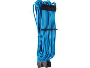 CORSAIR Premium Individually Sleeved ATX 24-Pin Cable Type 4 Gen 4 \u2013 Blue, for Corsair PSUs