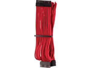 CORSAIR Premium Individually Sleeved ATX 24-Pin Cable Type 4 Gen 4 \u2013 Red, for Corsair PSUs