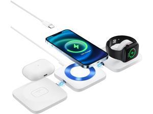 3 in 1 Magnetic Wireless Charger Qi Wireless Charge Station 15W Fast Charging Stand for iPhone 1313 Pro1212 Mini12 Pro12 Pro Max Apple Watch 7SE65432 Airpods Pro2