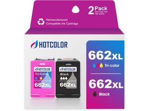 HOTCOLOR 2 Pack 662XL 1 Black 1 Color Replacement 662XL HP 662 XL Ink Cartridge Deskjet Ink Advantage 2545 2546 2645 2646 3515 3516 Printer CZ105ALCZ106AL