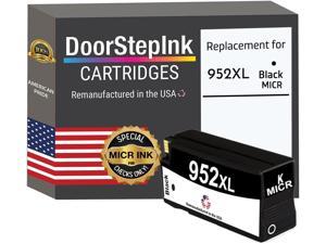 DoorStepInk Remanufactured in The USA Ink Cartridge Replacement 952XL 952 XL Black F6U15AN MICR Officejet Pro 7740 8710 8715 8720 8725 8730 8740