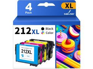 SAILNER 212XL Ink Cartridges Remanufactured Ink Cartridge Replacement for Epson 212XL 212 XL use with Expression Home XP4105 XP4105 XP4100 XP4100 Workforce WF2850 WF2850 WF2830 Printer 4 Pack 212