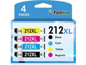 Palmtree Compatible Ink Cartridge Replacement for Epson 212XL T212XL 212 XL T212 for Epson XP4100 XP4105 WF2830 WF2850 Printer Ink 4 Packs 1 Black 1 Cyan 1 Magenta 1 Yellow