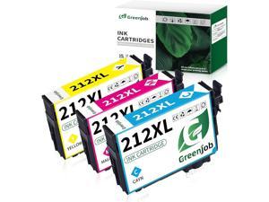 Greenjob 212XL Ink Cartridges Remanufactured Replacement for Epson 212 Color Ink Cartridges 212 XL T212XL T212 Ink Cartridges for Expression Xp4100 Xp4105 Workforce Wf2830 Wf2850 Printer 3 Pack