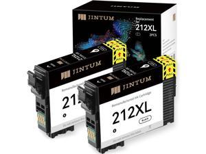 JINTUM 212XL Ink Cartridge Black Remanufactured Epson 212 Ink Cartridges for Epson 212XL T212XL for use with Expression Home XP4100 XP4105 Workforce WF2850 WF2830 Printer 2 Black