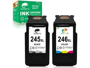 COLORETTO Pg245XL Cl246XL 243 244 245 246 XL Ink Cartridge Replacement for Canon Pixma MX492 MX490 MG2920 MG2924 MG2525 MG2522 IP2820 TR4520 TR4522 TS3420 TS3120 Printer 1 Black 1 Tricolor 2 Pack