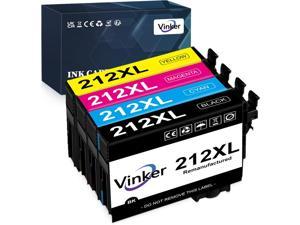 Vinker 212XL Remanufactured Ink Cartridges Replacement for Epson 212 Ink Cartridges Combo Pack 212XL T212 T212XL for Expression Home XP4100 XP4105 Workforce WF2830 WF2850 Printer 4 Pack