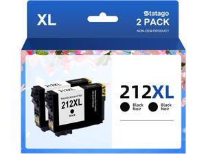 Statago Remanufactured Replacement for EPSON 212XL Black Ink Cartridges 212XL 212 XL T212XL T212 Ink for Workforce WF2850 WF2830 Expression Home XP4100 XP4105 Printer Ink 2 Black