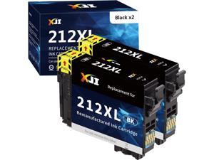 XJI 212XL Remanufactured Ink Cartridges Replacement for Epson 212 XL T212XL T212XL120S T212 T212120 for Workforce WF2830 WF2850 Expression Home XP4100 XP4105 Printer Black 2 Pack