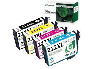 Greenjob 212XL Remanufactured Ink Cartridges Replacement for Epson 212 Ink Cartridges 212 XL T212XL T212 to use with Expression XP4100 XP4105 Workforce WF2830 WF2850 Printer 4 Pack