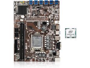 BITEO B250C Mining Motherboard with CPU Support 3060/3050/2080/1660 12 USB 3.0 to PCIe X16 PCI-E 16X Graphics Card LGA 1151 DDR4 SATA HDMI-Compatible Bitcoin BTC ETH Miner