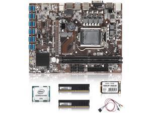 BITEO B250C Mining Motherboard with CPU DDR4 SSD Support 3060/3050/2080/1660 12 USB 3.0 to PCIe X16 PCI-E 16X Graphics Card LGA 1151 DDR4 SATA HDMI-Compatible Bitcoin BTC ETH Miner