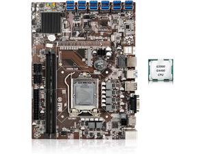 BITEO B250C Mining Motherboard with CPU LGA 1151 12 USB 3.0 to PCIE X16 Support 1660/2080/3050/3060 DDR4 mSATA for Mining BTC/ETH/ZEC etc
