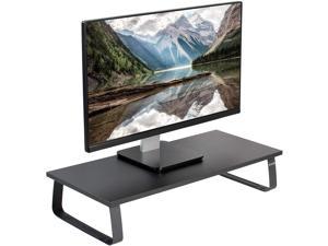 VIVO Black 24 Inch Monitor Riser - Wood & Steel Desktop Stand, Screen, Keyboard, Laptop, Small TV Ergonomic Desk and Tabletop Organizer STAND-V000D