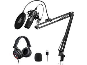 Microphone with Studio Headphone Set 192Khz/24Bit MAONO Vocal Condenser Cardioid Podcast Mic Compatible with Mac and Windows, Youtube, Gaming, Live Streaming, Voice-Over (AU-A04H)