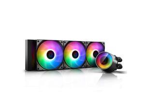 DEEPCOOL Castle 360 RGB 360Mm All-In-One Liquid CPU Cooler with Addressable RGB Water Block and Fan, Supported Cable and Motherboard Control, TR4 and AM4 Compatible
