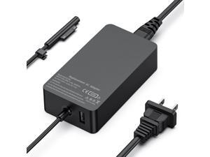 65W Surface Charger (Work with 65W, 44W, 36W) 65W 15V 4A Surface Charger for Surface Pro X/8/7/6/5/4/3, Surface Laptop1/2/3, Surface Book1/2, Surface Go/ Go2, with USB Charge Port