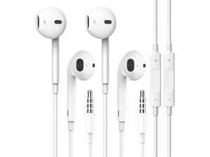 2 Pack Headphones Wired Half inEar Wired Earbuds Bass Stereo Builtin Call Control Button Earphones Compatible with MP4 MP3 iPhone 6 6S iPod iPad Android and All 35mm Plug Audio Devices