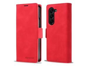 Samsung Galaxy Galaxy Z Fold 5 Case Premium PU Leather Cover TPU Bumper with Card Holder Kickstand Hidden Magnetic Shockproof Flip Wallet Case for Galaxy Z Fold 5 5G 2023 Released
