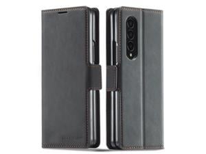 Samsung Galaxy Galaxy Z Fold 4 5G Case Premium PU Leather Cover TPU Bumper with Card Holder Kickstand Magnetic Shockproof Flip Wallet Case